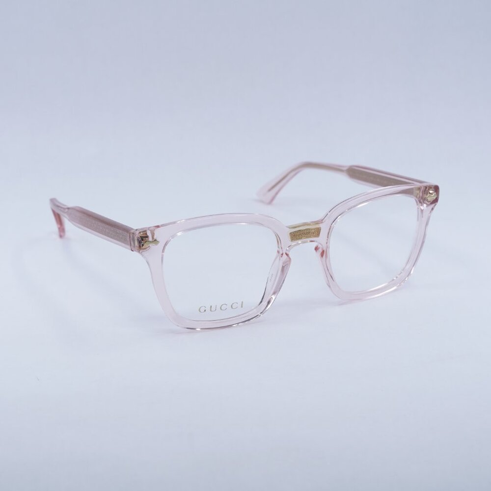 Gucci GG0184O 013 Eyeglasses Transparent Pink 50mm Square Frame - Picture 4 of 12